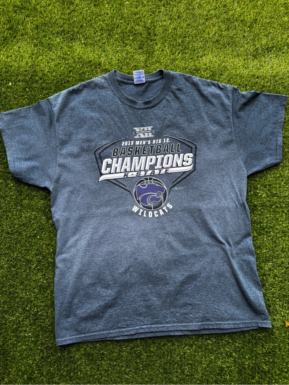 K-State Wildcats 2013 Men's Big 12 Basketball Champions T-Shirt - Gray